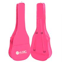Capa Para Violão Clássico Simples Rosa Com Alças E Bolso Capa Para Violão Clássico Simples Rosa Com Alças E Bolso