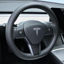 Capa para volante em couro Nappa Uxcer para Tesla 3/Y Capa para volante em couro Nappa Uxcer para Tesla 3/Y