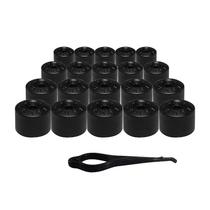 Capa Parafuso Golf Jetta Tcross Taos Preta Fosca 20pçs 17mm Capa Parafuso Golf Jetta Tcross Taos Preta Fosca 20pçs 17mm