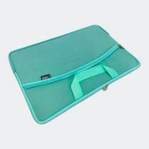 Capa pasta p Notebook 15,6" preto Neoprene verde tiffany Bolsa