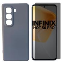 Capa + Pel Vidro 3D Priv Compativel Com Infinix Hot 50 Pro