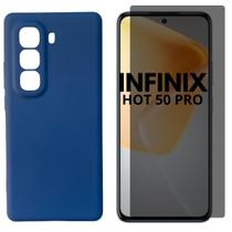 Capa + Pel Vidro 3D Priv Compativel Com Infinix Hot 50 Pro