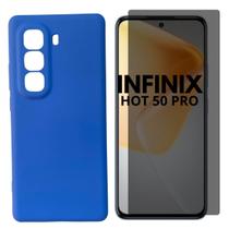 Capa + Pel Vidro 3D Priv Compativel Com Infinix Hot 50 Pro