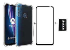 Capa + Pelicula 3d + Pel Camera Para Moto One Fusion Plus