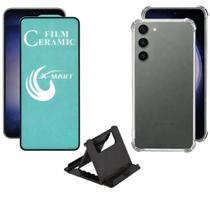 Capa + Película Cerâmica + Suporte de Mesa para Samsung Galaxy S23 Plus Capa + Película Cerâmica + Suporte de Mesa para Samsung Galaxy S23 Plus