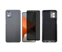 Capa + Película Privacidade Compatível Para Redmi Note 13 Capa + Película Privacidade Compatível Para Redmi Note 13