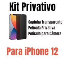 Capa + Película Privativa + Película Câmera Para iPhone 12