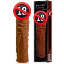 Capa Peniana Extensora Com Aumento 18,5cm Marrom