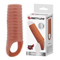 Capa peniana vazada marrom com anel 11,2x2,4cm