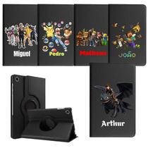 Capa Personalizada Infantil com Nome Preto p/ Tablet Samsung Galaxy A11+ Plus