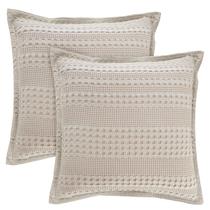 Capa Pillow Sham PHF 100% algodão Waffle Weave 66 x 66 cm, pacote com 2