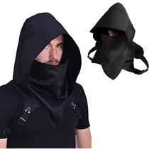 Capa Pirata Masculina Preta Com Capuz Medieval Vintage Cyberpunk Para Cosplay De Ladrão, Acessório