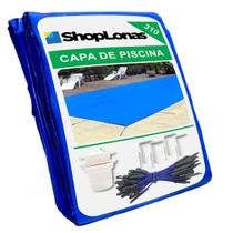 Capa Piscina Impermeável 7x4,5 + Kit Instalação 310 Micras