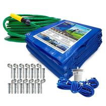 Capa Piscina Promocional Azul 8x4 M + Kit Instalação + Mangueira Verde 10M Capa Piscina Promocional Azul 8x4 M + Kit Instalação + Mangueira Verde 10M