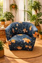 Capa Poltrona Circular ferradura Estampada