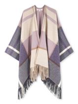 Capa Poncho Xadrez Moss Rose para Viagem Feminina Capa Poncho Xadrez Moss Rose para Viagem Feminina