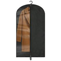 Capa Porta C/ Visor Terno Roupas Transportar Guardar Viagem Saco Protetor Anti Mofo Com Ziper TNT Preto