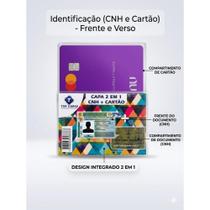 Capa porta documentos cnh novo rg e cartão 2 em 1 pvc transparente protetora 9x6