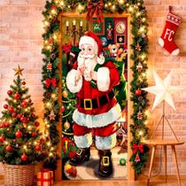 Capa Porta Natal 3D Veste Fácil em Tecido Premium pra Decoração Natalina