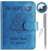 Capa porta-passaporte, carteira, capa de couro com bloqueio de RFID Capa porta-passaporte, carteira, capa de couro com bloqueio de RFID