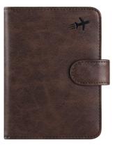 Capa porta-passaportes, carteira de couro com bloqueio de RFID PASCACOO Capa porta-passaportes, carteira de couro com bloqueio de RFID PASCACOO