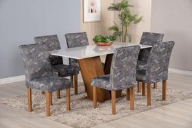 Capa Pra Cadeira Jantar Para Mesa 4 Lugares Estampado Malha Gel