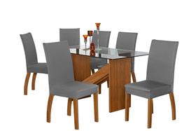 Capa Pra Cadeira Jantar Para Mesa 4 Lugares Malha Gel Cinza