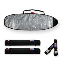 Capa Prancha Fish Refletiva 6'4-6'7 com Fita Rack e Espuma