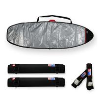 Capa Prancha Fish Refletiva 6'4-6'7 com Fita Rack e Espuma