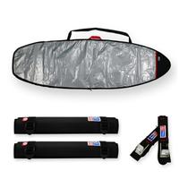 Capa prancha surf fish refletiva e acolchoada 6'0 a 6'3+ fita rack 5m + tubo espuma 40cm - maori extreme