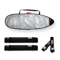 Capa Prancha Surf Refletiva 5'8-5'11, Fita Rack com Espuma