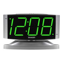 Capa prateada com base giratória digital LED para despertador Sharp Home