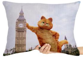 Capa Premium para Travesseiro ou Almofada garfield relogio gato felino