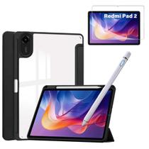 Capa Premium + Película + Caneta Capacitiva Touch P/ Tablet Xiaomi Redmi Pad 2 11" Kit Completo