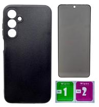 Capa Preta Aveludada Para Galaxy A25 + Pelicula Privacidade Capa Preta Aveludada Para Galaxy A25 + Pelicula Privacidade