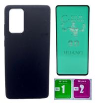 Capa Preta Aveludada Para Galaxy Note 20 + Pelicula Ceramica