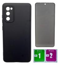 Capa Preta Aveludada Para Galaxy S20 Fe + Pel. Privacidade