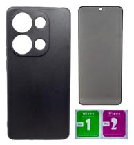 Capa Preta Aveludada Para Poco M6 Pro 4g + Pel. Privacidade