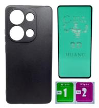 Capa Preta Aveludada Para Poco M6 Pro 4g + Pelicula Ceramica Capa Preta Aveludada Para Poco M6 Pro 4g + Pelicula Ceramica