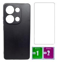 Capa Preta Aveludada Para Poco M6 Pro 4g + Pelicula Vidro Capa Preta Aveludada Para Poco M6 Pro 4g + Pelicula Vidro