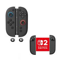 Capa preta case joycon 2 antiderrapante nintendo switch 2 silicone proteçao Capa preta case joycon 2 antiderrapante nintendo switch 2 silicone proteçao