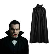 Capa Preta com Gola Adulto para Fantasia Vampiro - 120cm Capa Preta com Gola Adulto para Fantasia Vampiro - 120cm