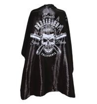 Capa Preta De Cetim Brilhante De Corte Barbeiro Profissional