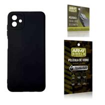 Capa Preta Galaxy A04E + Película 3D + Película De Câmera