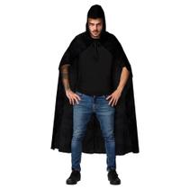 Capa Preta Longa de Halloween Adulto Unissex Com Capuz Capa Preta Longa de Halloween Adulto Unissex Com Capuz