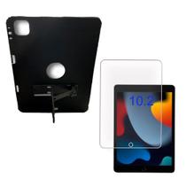 Capa Preta Suporte para iPad 9ª Geração 10.2 2021 + Película Capa Preta Suporte para iPad 9ª Geração 10.2 2021 + Película