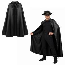 Capa Preta Zorro Luxo Adulta Fantasia - 150cm