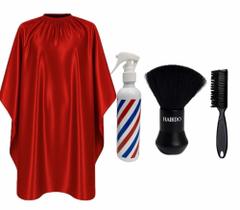 Capa Profissional De Corte Cetim Lisa Borrifador Espanador Grande Barbeiro Escovinha Limpeza Degrade