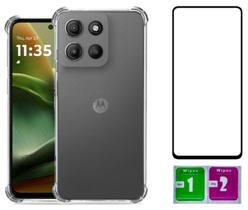 Capa Proteção Anti Impacto Para Moto G15 + Pelicula Vidro 3d