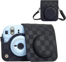 Capa Proteção Bolsa Para Instax Mini 12 Xadrez - Preta